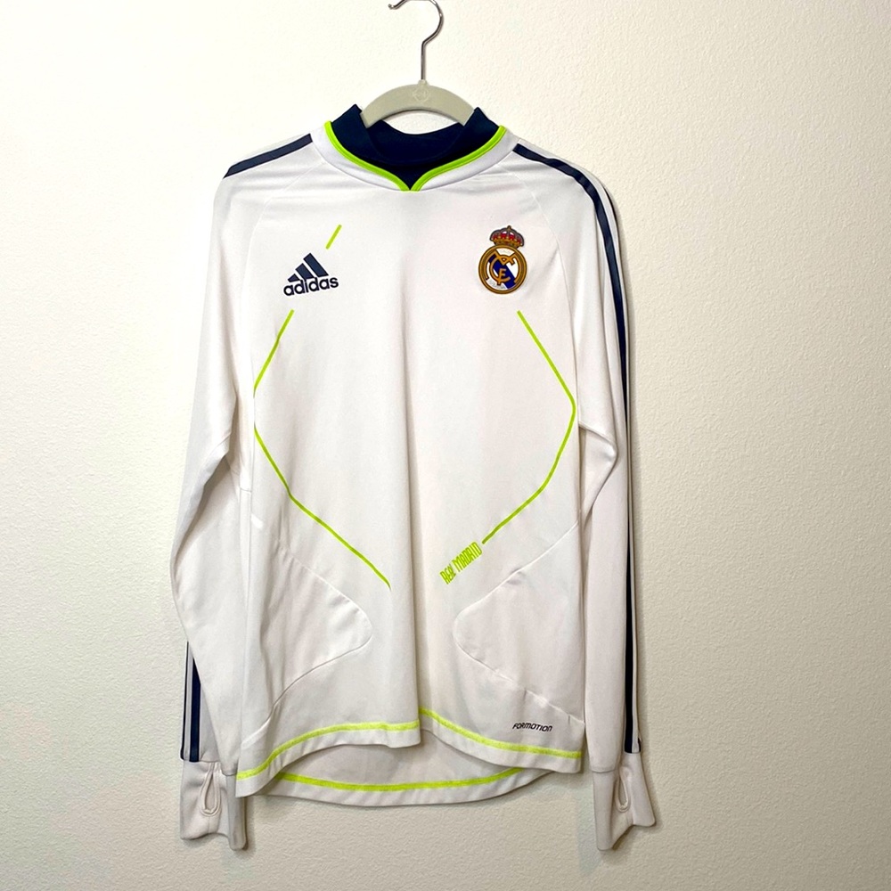Real Madrid long sleeve Adidas long sleeve. Size M. White